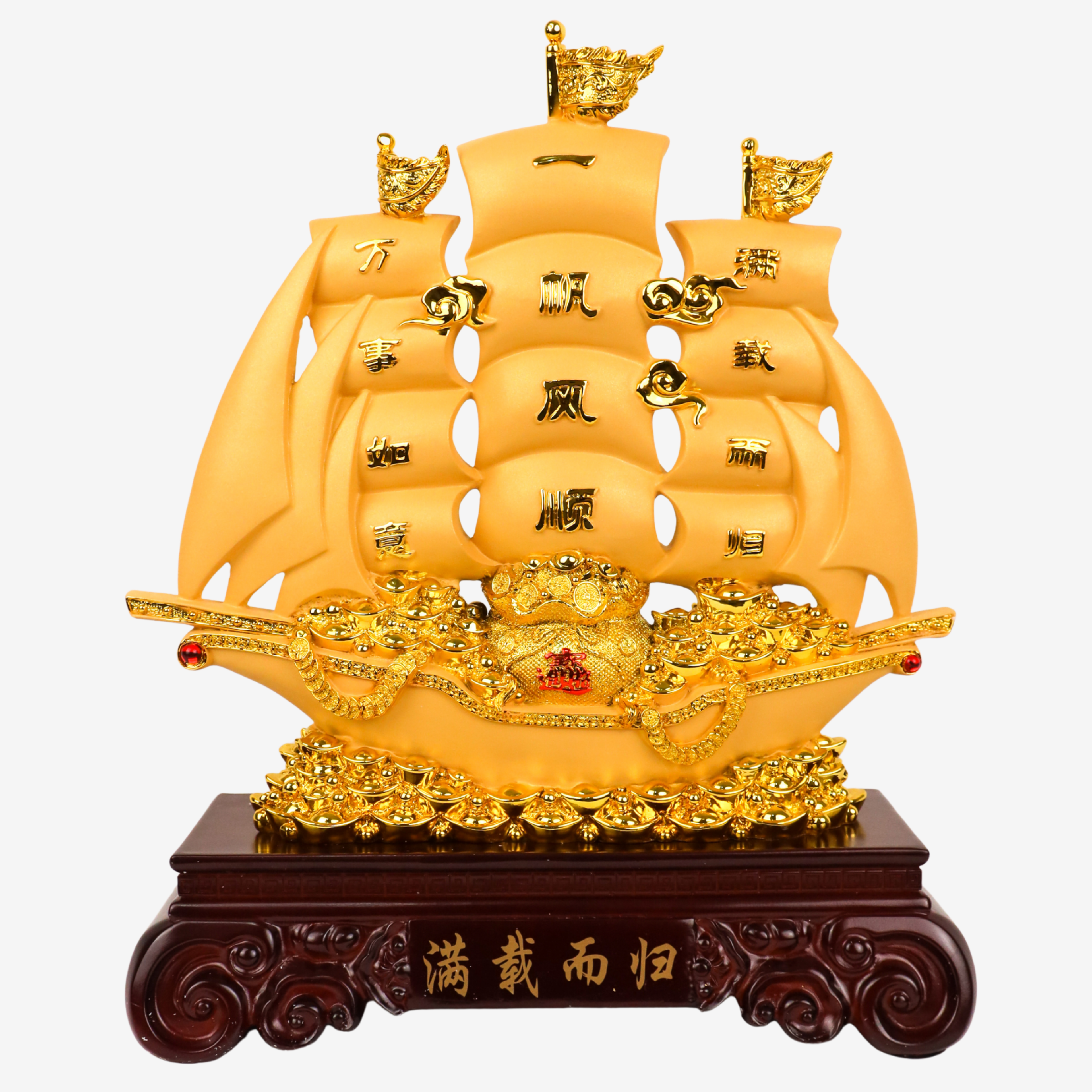 Return with Riches Golden Wealth Ship 46cm