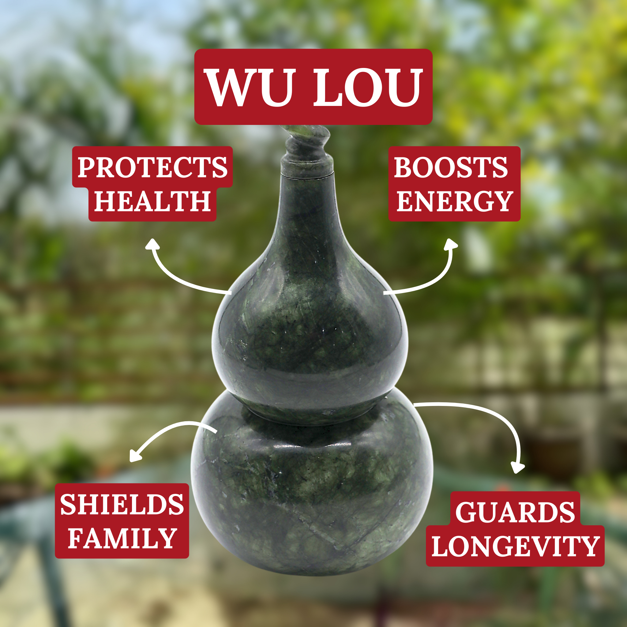 Solid Jade Wu Lou for Strong Chi 23cm