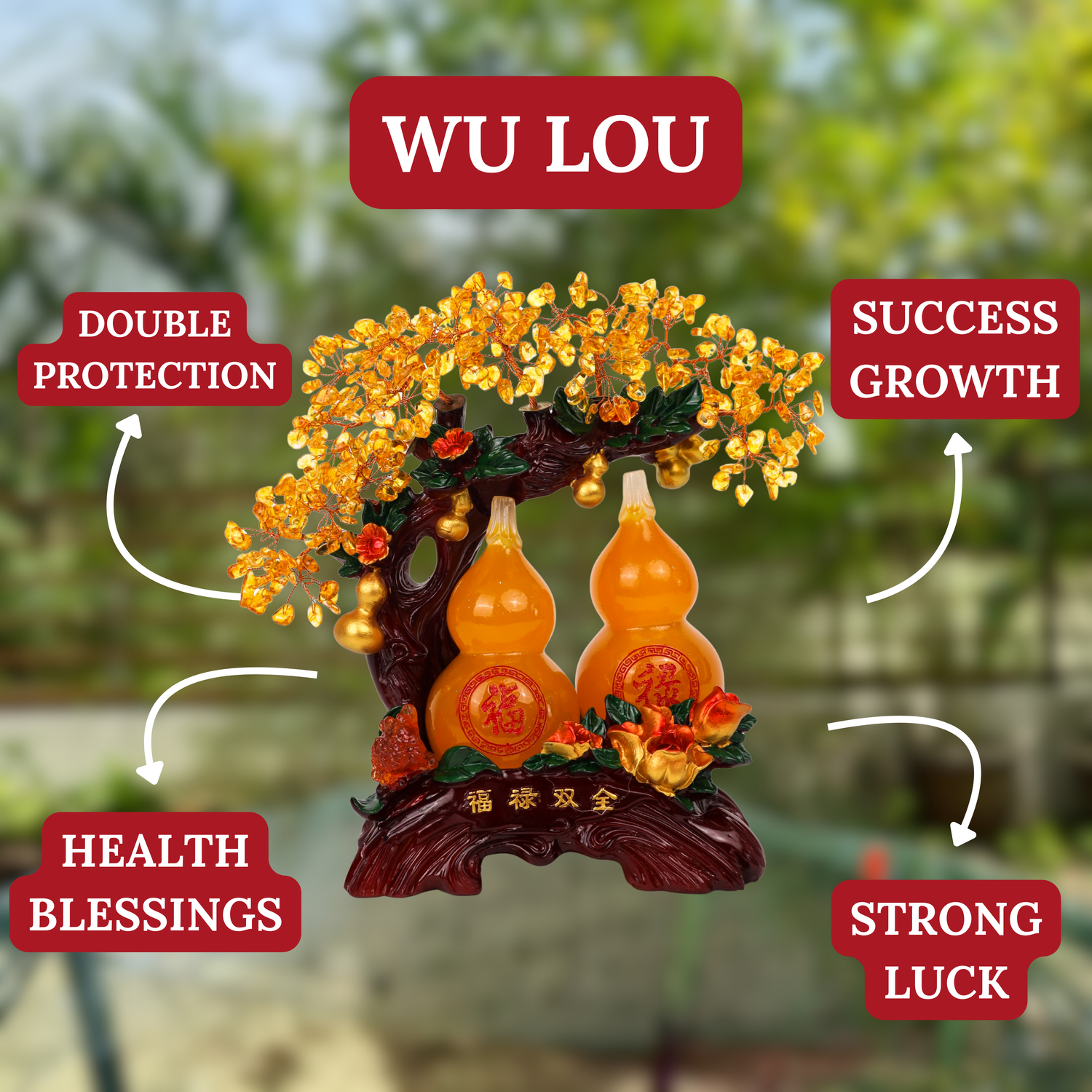 Double Wu Lou Tree for a Prosperous Life 26cm