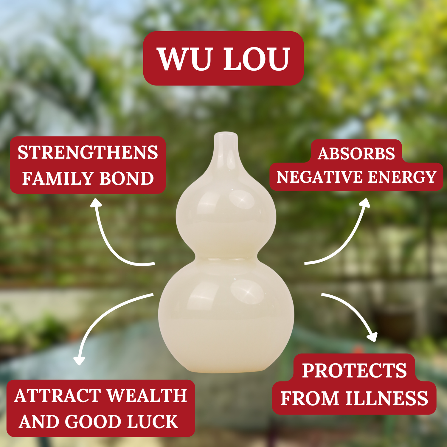 "Keep Sickness Away" - Jade Wu Lou 16cm