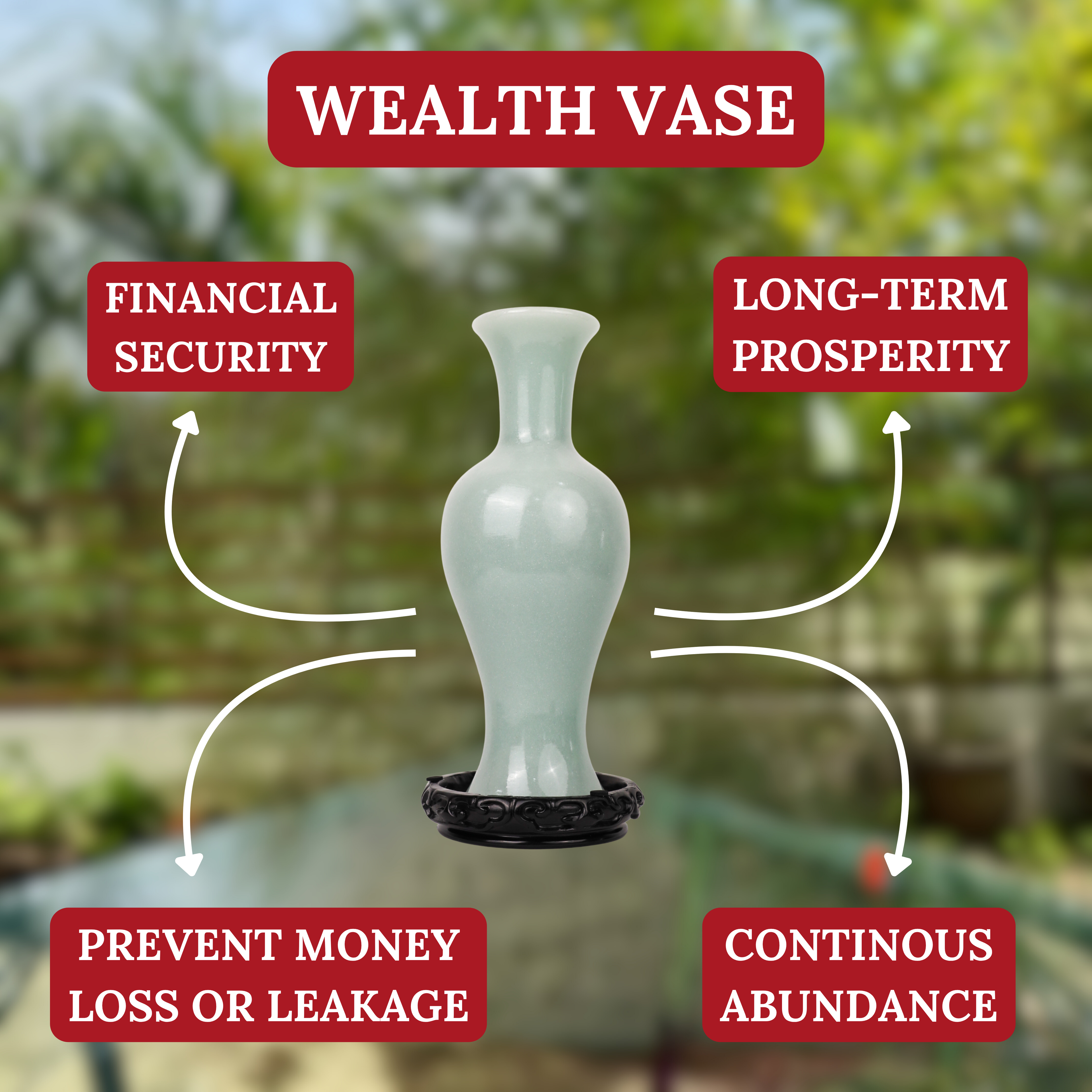 Minimalist Wealth Vase of Prosperity 31cm