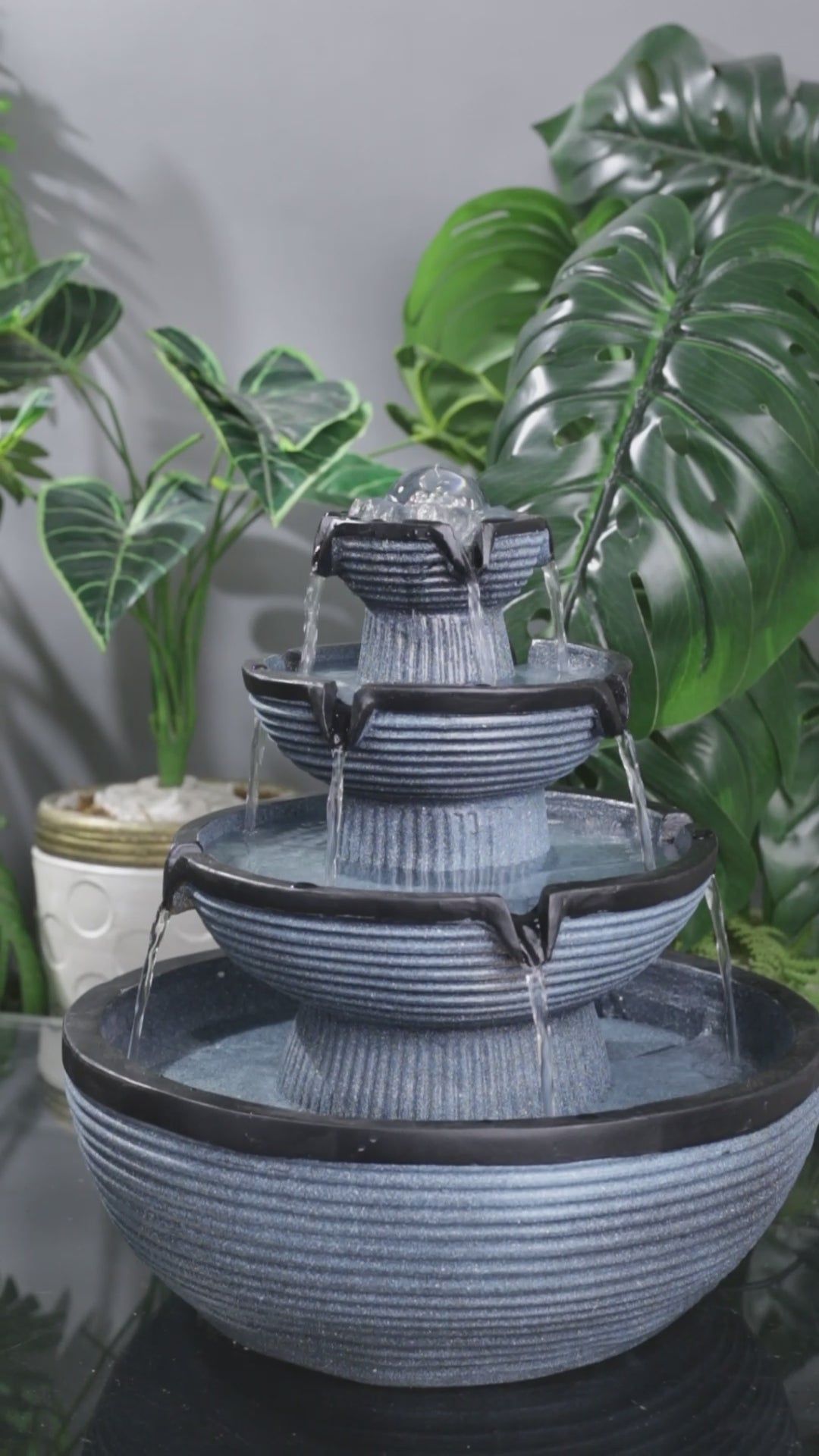 Four Tiers of Wealth Flowing Fountain 40cm
