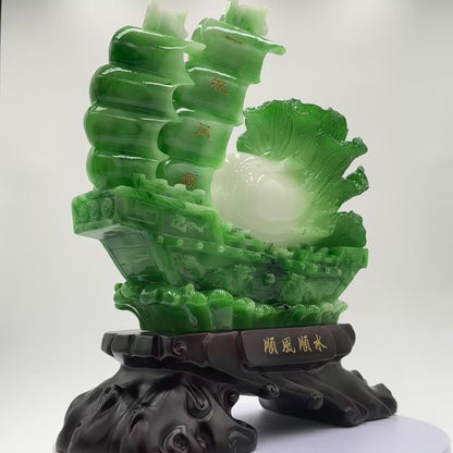 Emerald Jewel Wealth Ship &amp; Cabbage 50cm