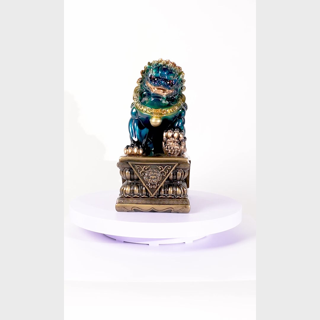 Celestial Blue Foo Dogs of the Imperial Gate 31cm