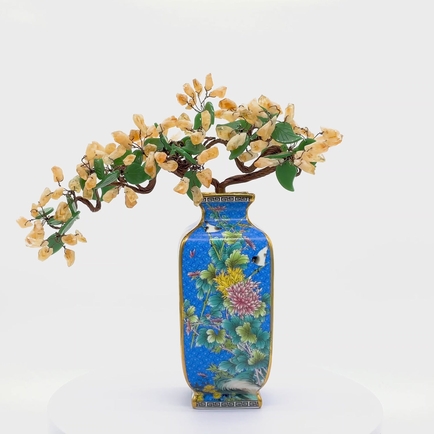 Imperial Citrine Rocks Vase of Rich Blessings 40cm