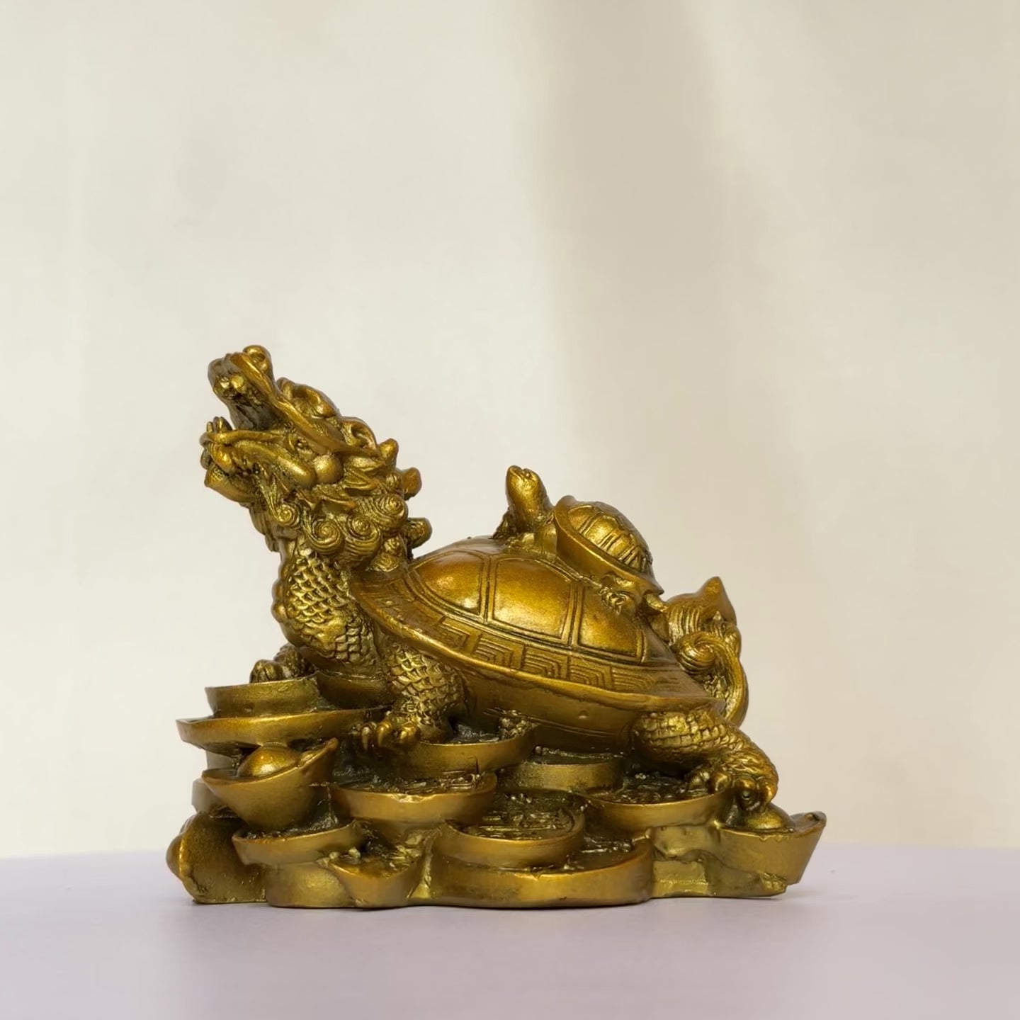 Bronze Dragon Turtle with Baby Turtle 12cm