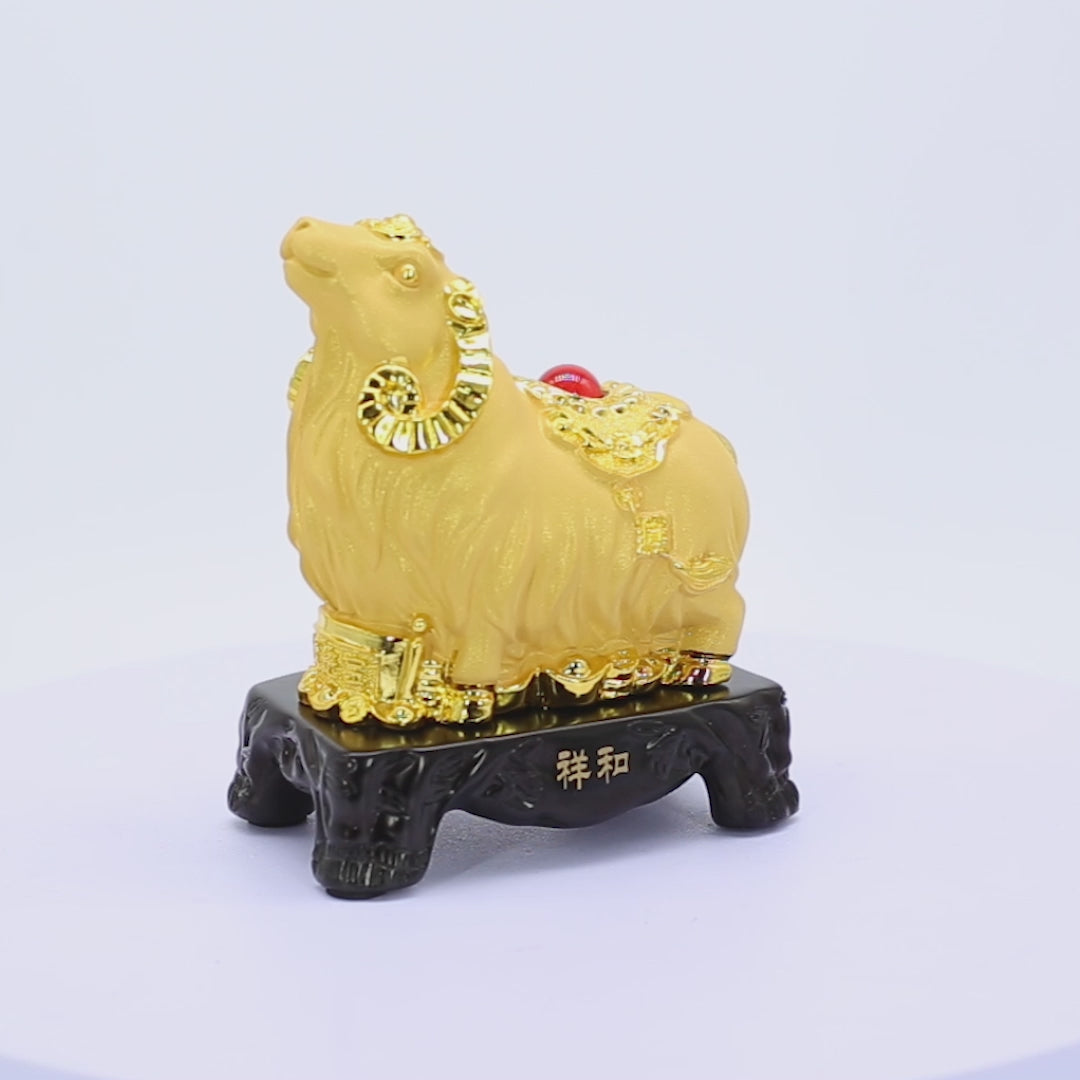 Golden Zodiac Goat of Stable Income 18cm