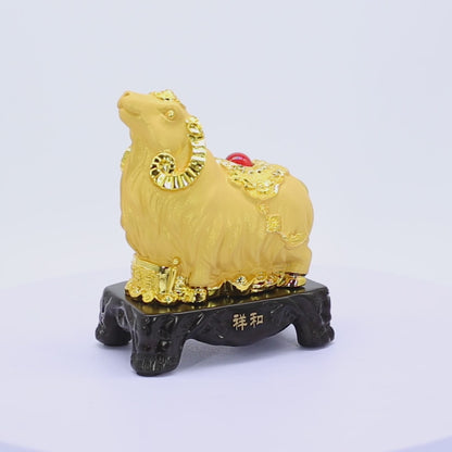 Golden Zodiac Goat of Stable Income 18cm