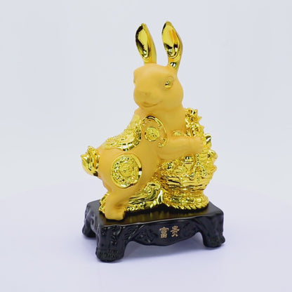Golden Zodiac Rabbit of Peaceful Living 18cm