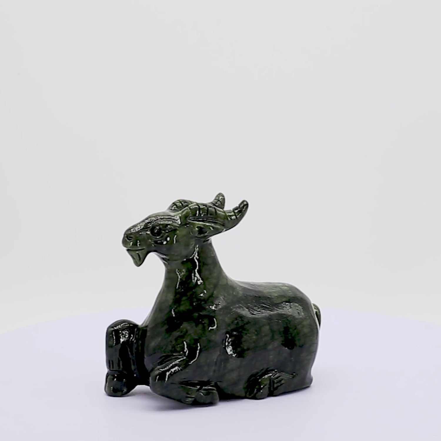 Jade Zodiac Goat for Peaceful Work 15cm