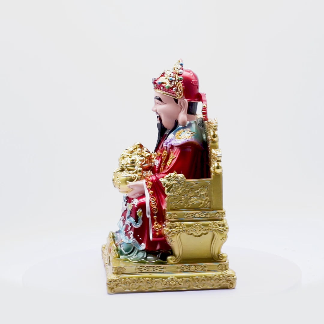 Ruby &amp; Gold God of Wealth Cai Shen 31cm
