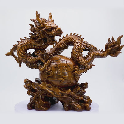 Worldwide Wealth Expansion Wood Dragon 54cm