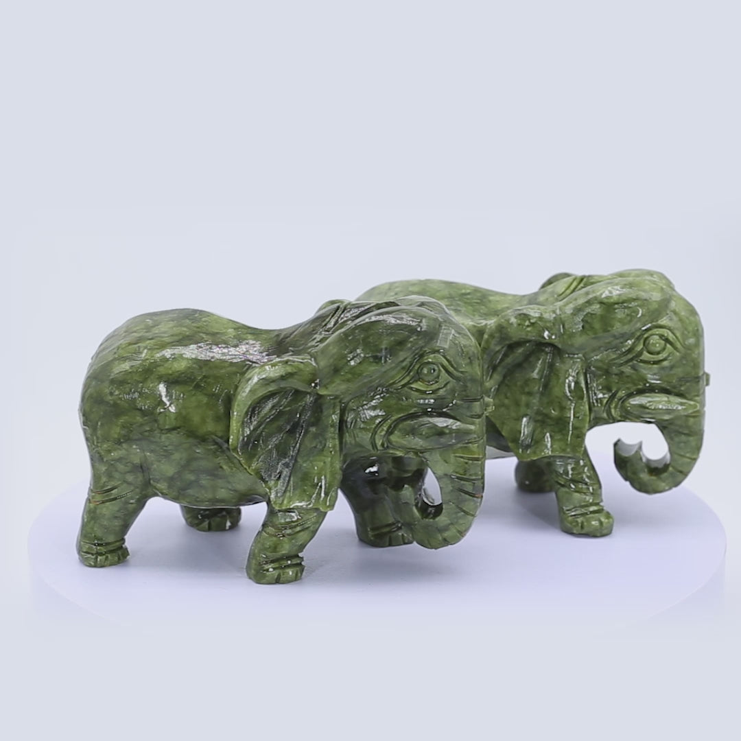 Mighty Protector Jade Elephants 23cm