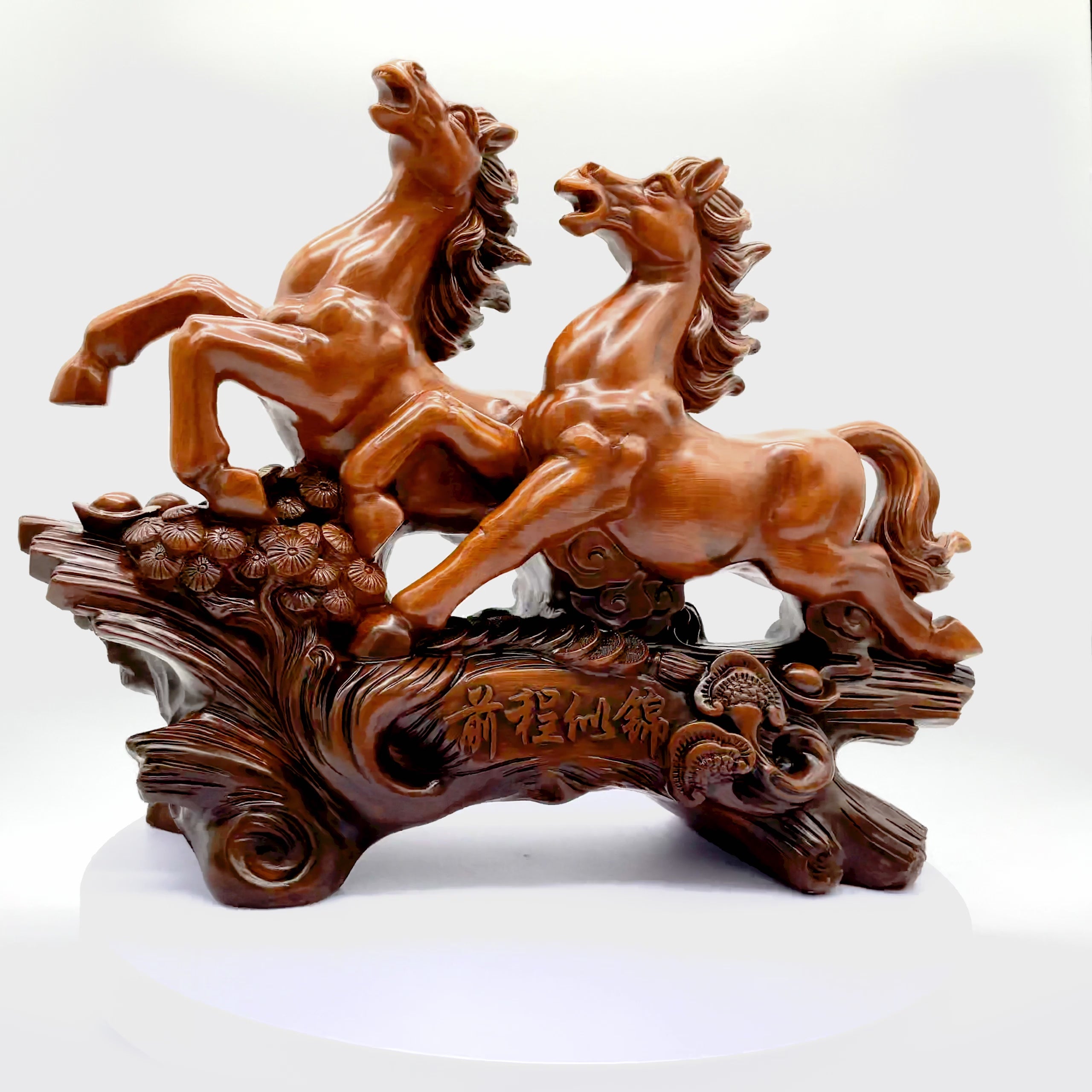 Dynamic Twin Horses of Speed and Success 46cm