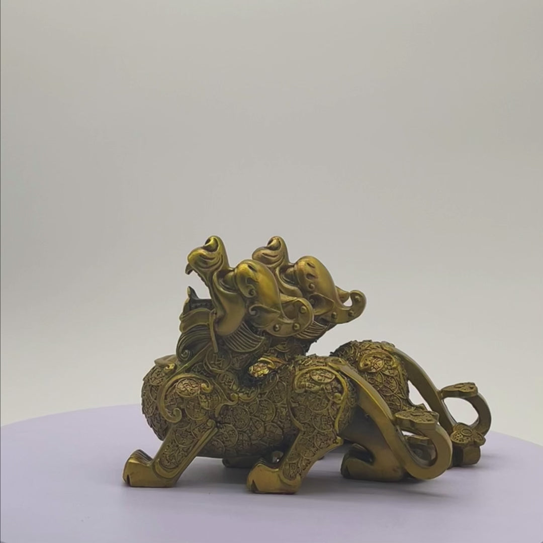 Invincible Brass Fortune Keepers Pi Yao Pair 20cm