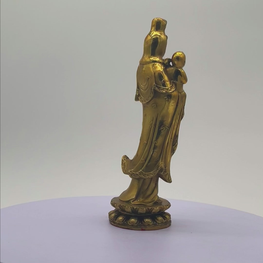 Merciful Guardian Brass Guan Yin 26cm