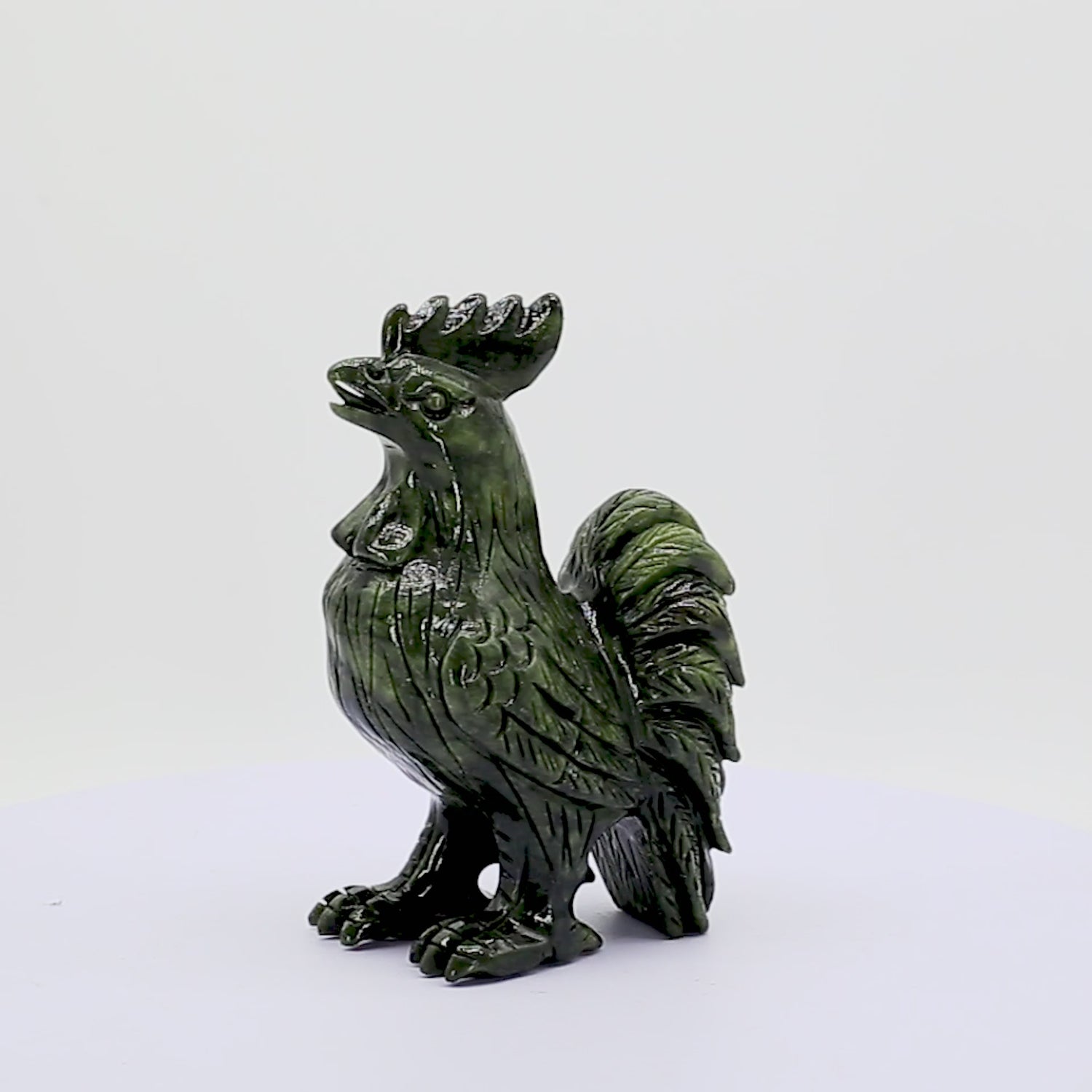 Jade Zodiac Rooster for Strong Diligence 17cm