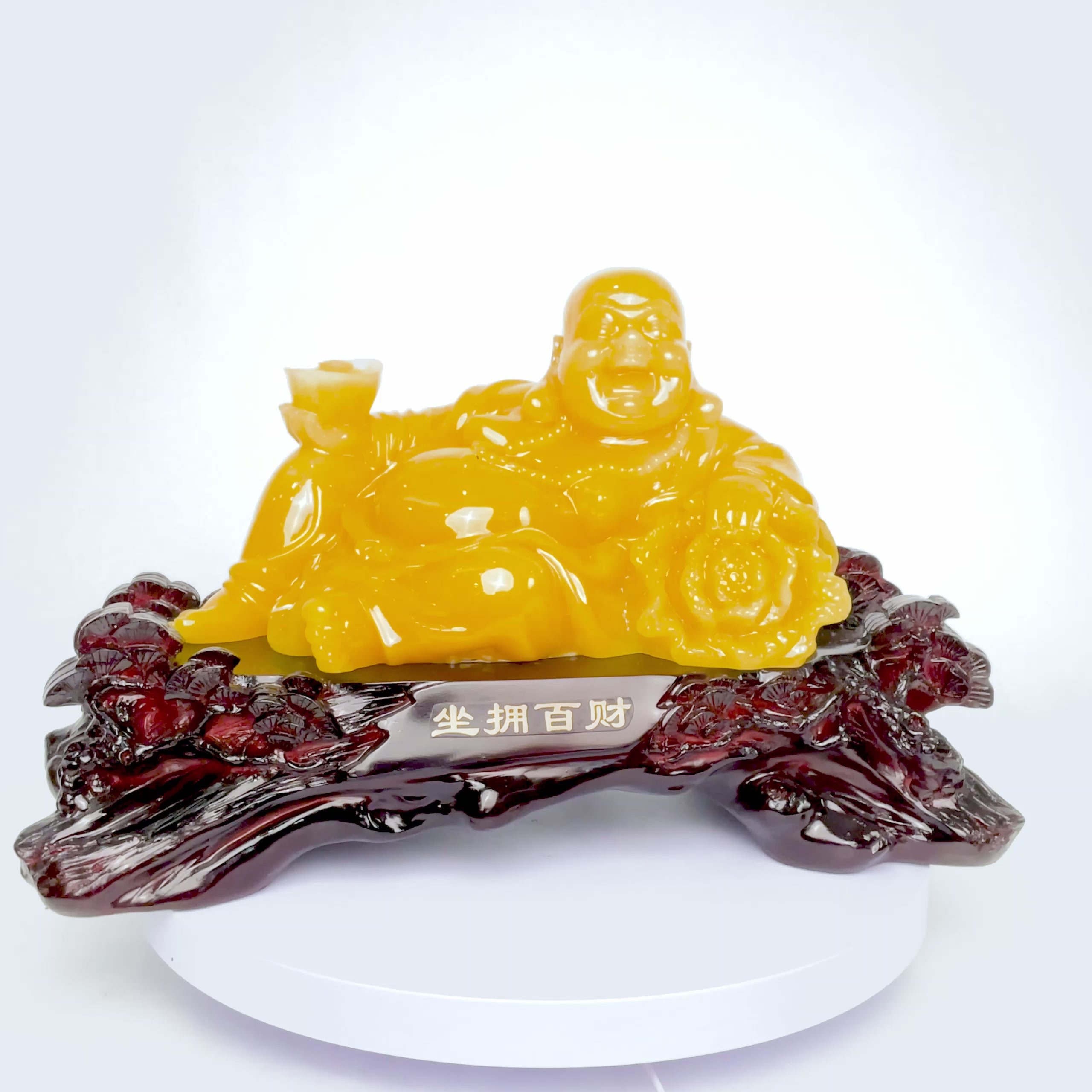 Relaxed Yellow Buddha of Lucky Fortune 48cm