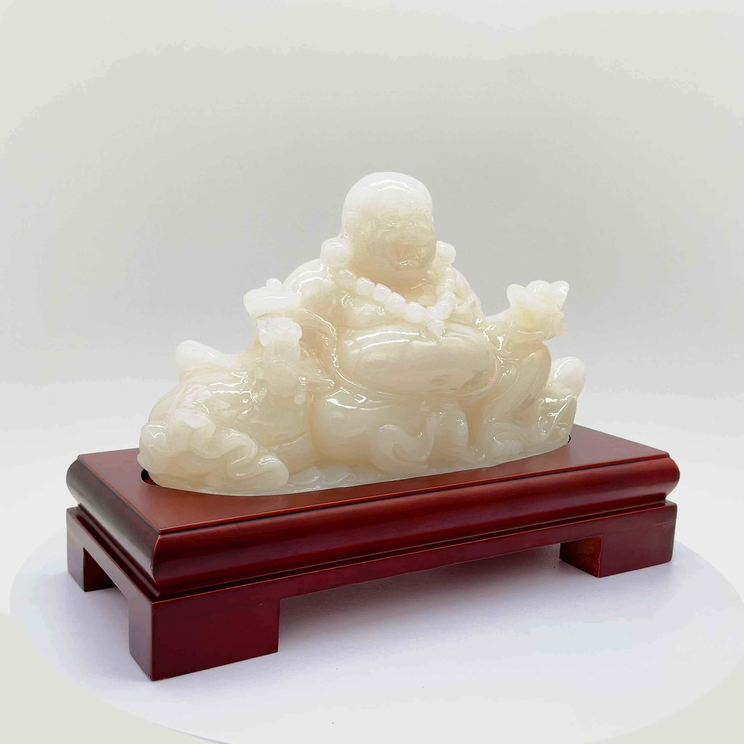 "Bring Endless Happiness" - Jade Laughing Buddha 33cm