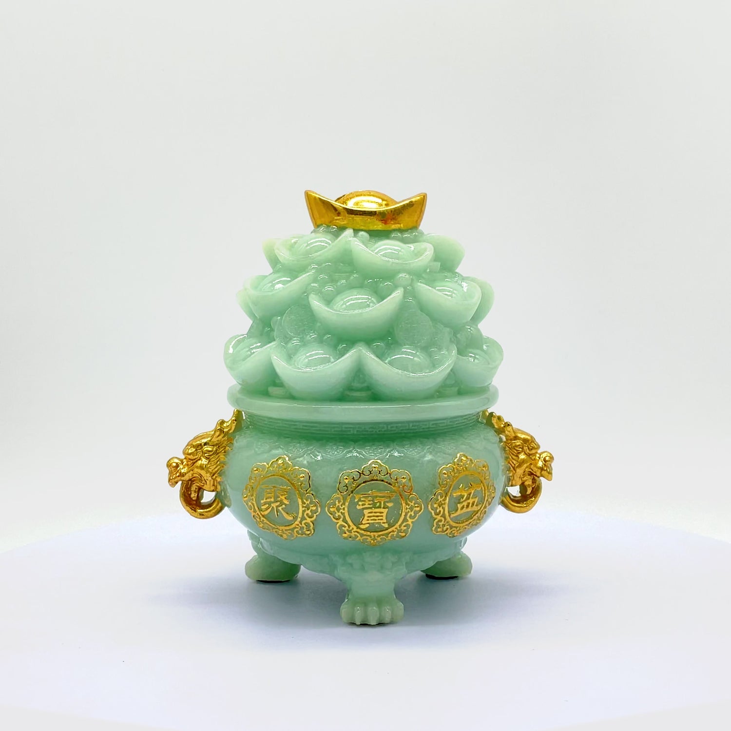 Elegant Jade Wealth Bowl of Abundance 17cm