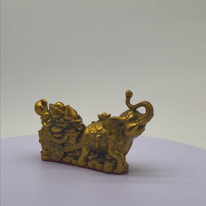 Powerful Elephant with Carriage of Fortune 17cm