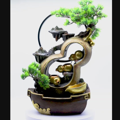 Illuminated Wu Lou Fountain of Blessed Health 60cm