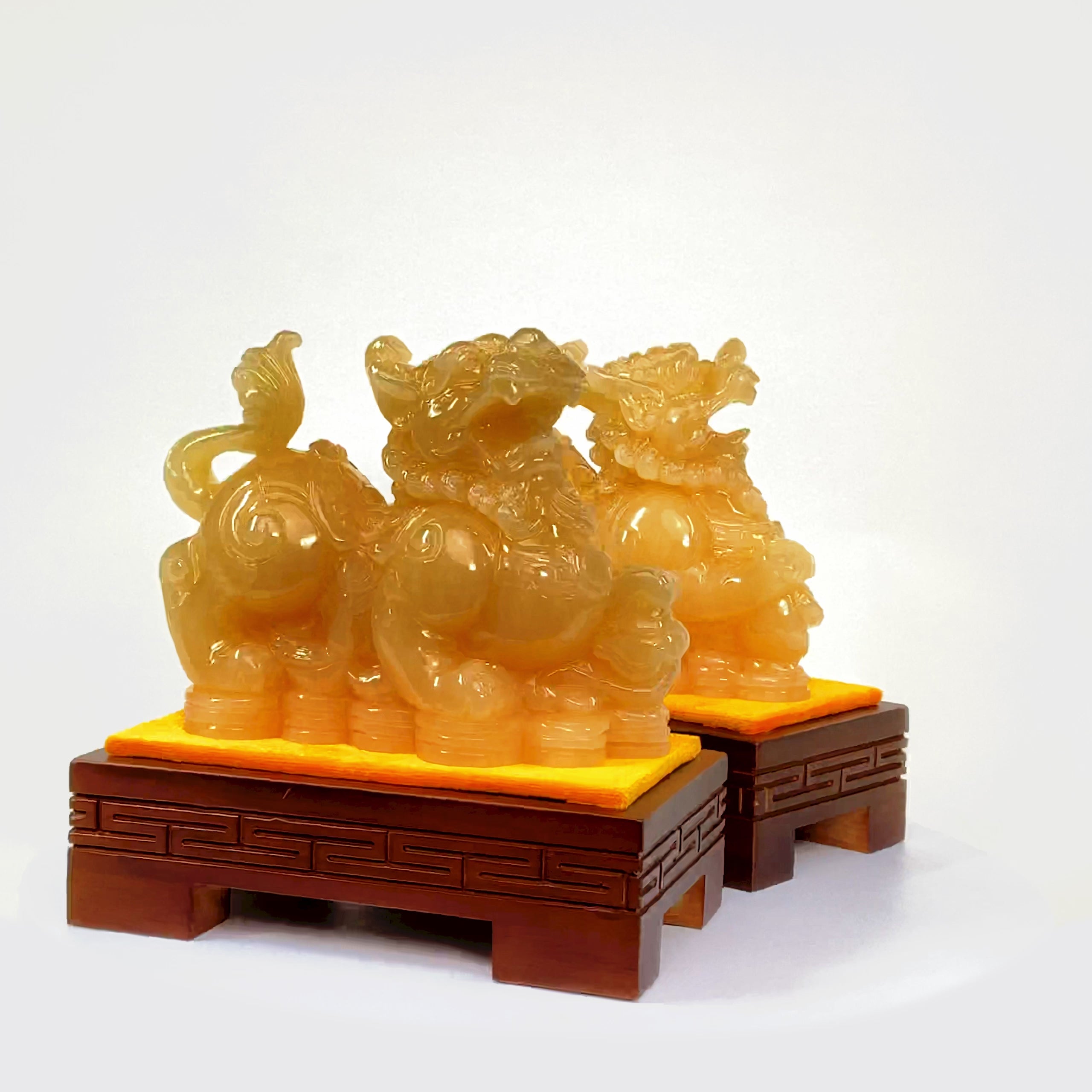 "Prevent Money Loss" - Jade Pi Yao Pair 20cm