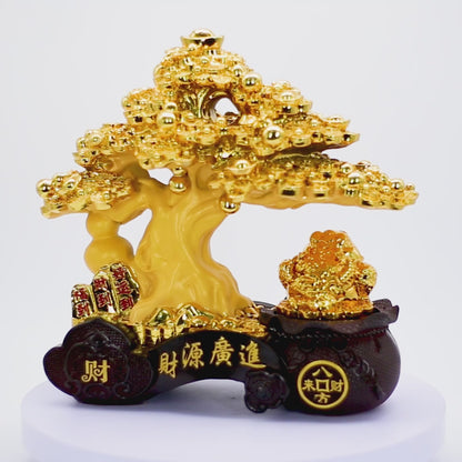 Money-Multiplying Golden Tree with Frog 37cm