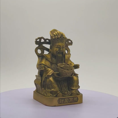 Brass Cai Shen the God of Wealth 21cm