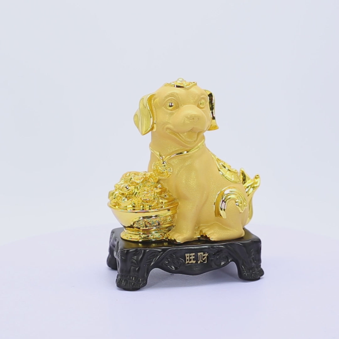 Golden Zodiac Dog of Loyal Support 18cm