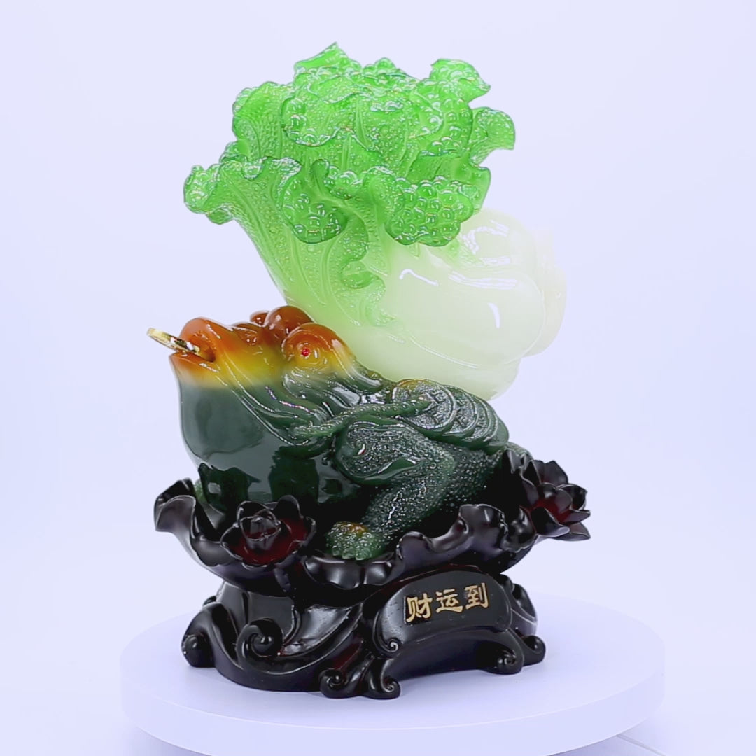 Carry Home Harvest Money Frog &amp; Cabbage 46cm