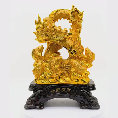 Eight Treasures Dragon with Arowanas 47cm