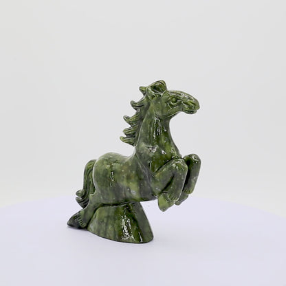 Jade Zodiac Horse for Determined Success 19cm
