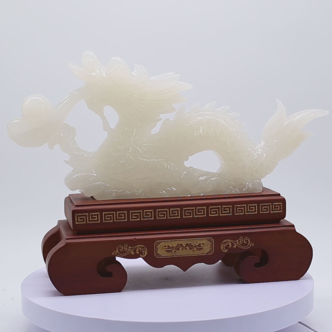 "Attract Power and Success" - Jade Dragon 42cm