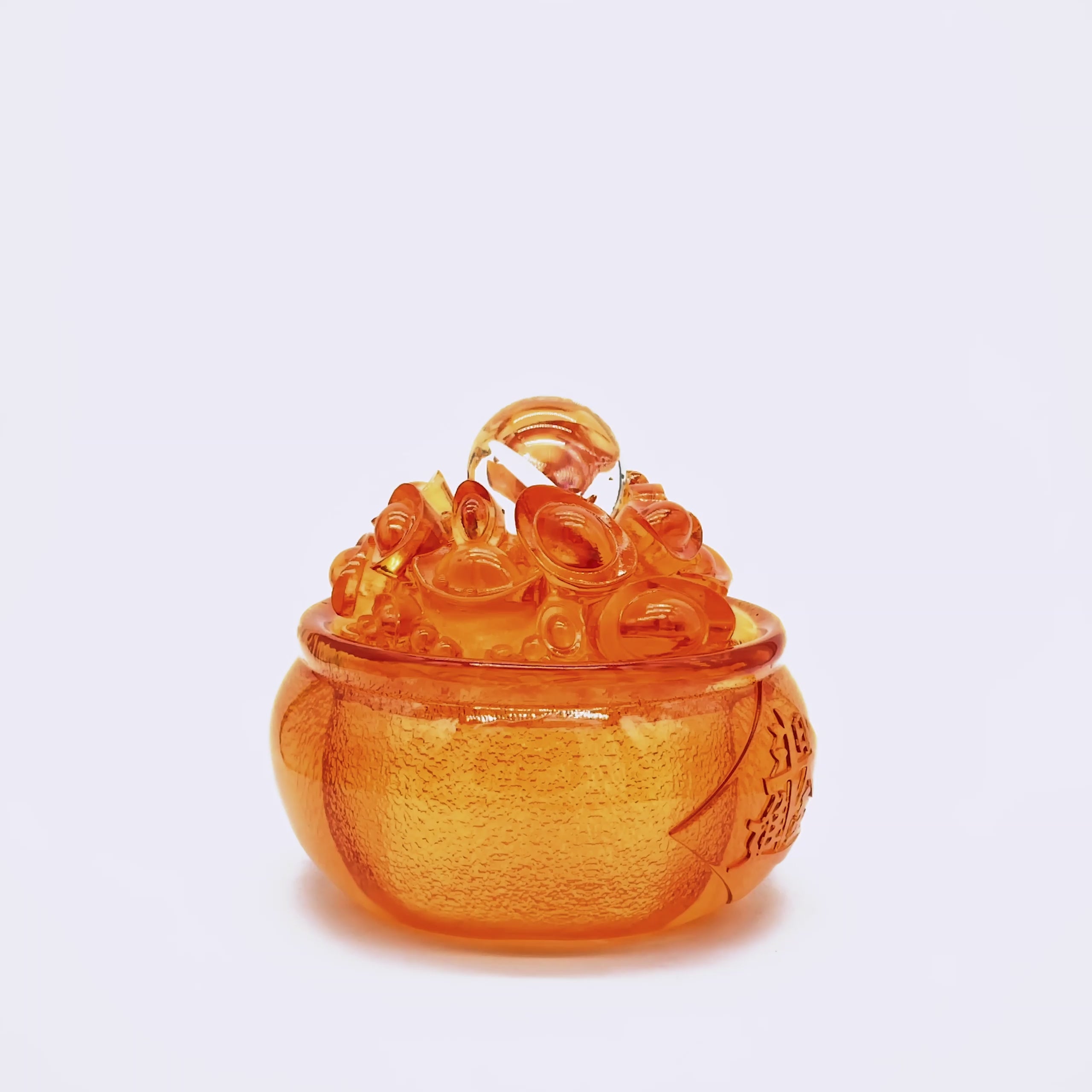 Radiant Orange Water Fountain of Riches 17cm