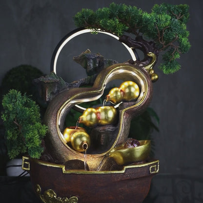 Illuminated Wu Lou Fountain of Health Energy 47cm