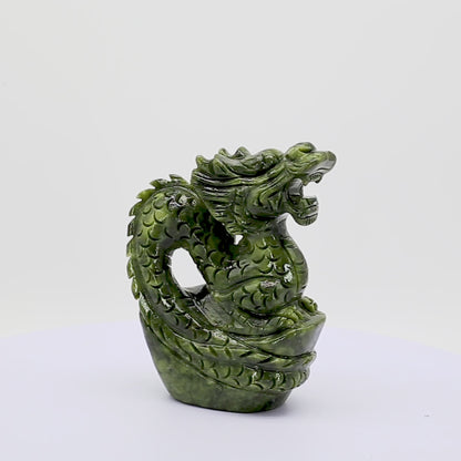 Jade Zodiac Dragon for Majestic Power 17cm