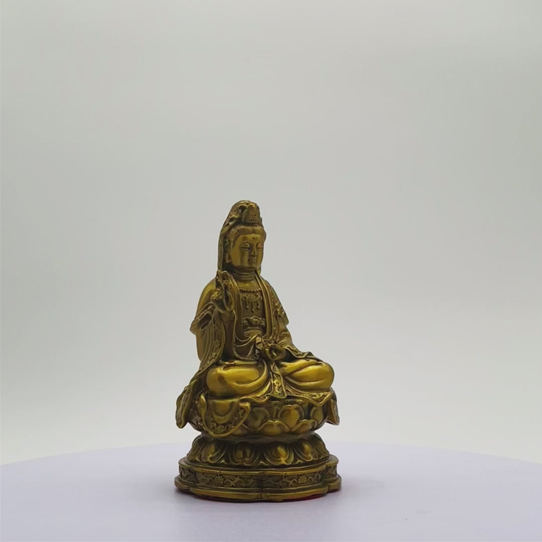 Brass Guan Yin of Grace &amp; Mercy 17cm