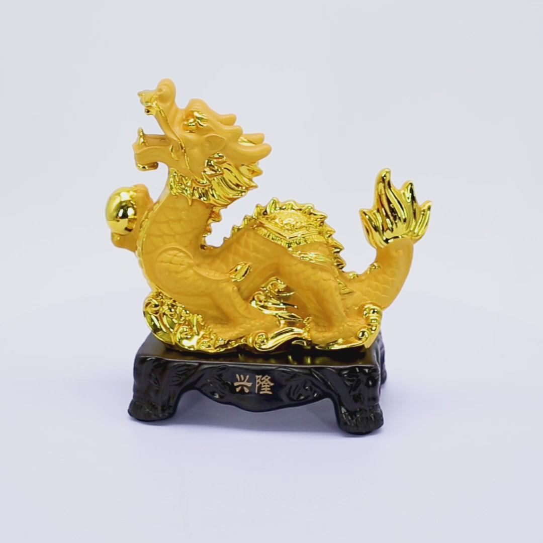 Golden Zodiac Dragon of Leadership &amp; Victory 18cm