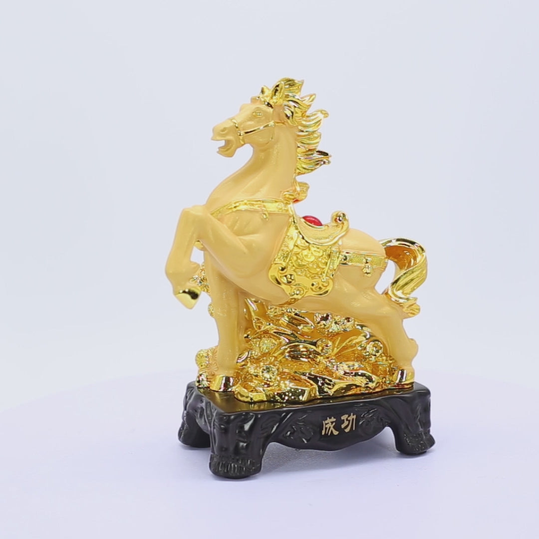 Golden Zodiac Horse of Fast Success 18cm